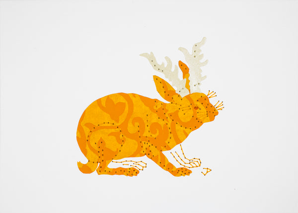 Jackalope in Orange & Cream