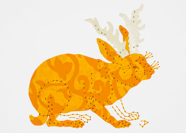 Jackalope in Orange & Cream