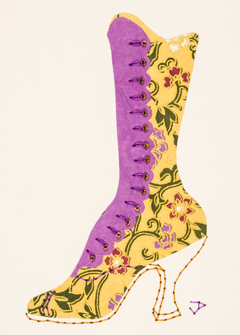 1890s Boot in Brown & Lilac