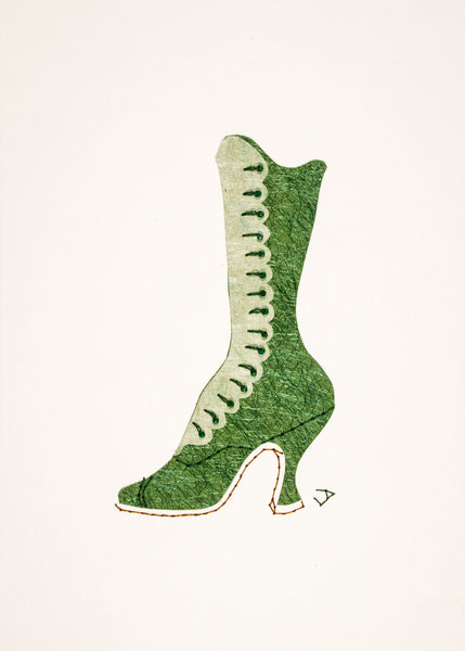 1890s Boot in Shimmering Green