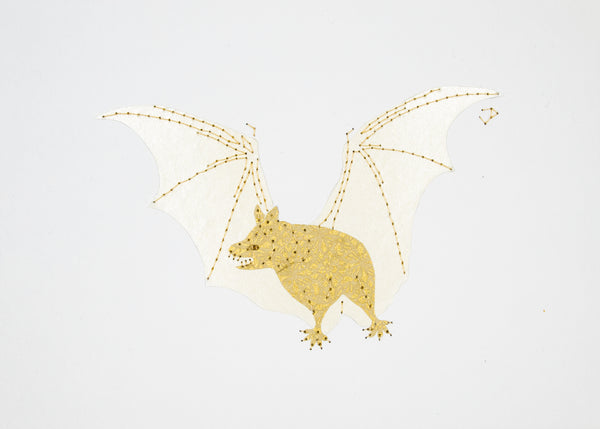 Vampire Bat in Gold & Ivory