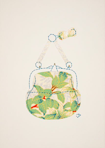 Chatelaine Handbag in Green Leaves