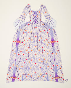 Dress #006: Robe à la française in periwinkle and pale purple. 2014