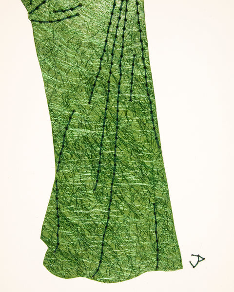 Dress #090: 1950s dress in shimmering green