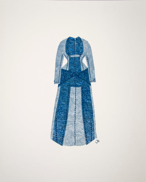 Dress #045: Victorian dress in blues