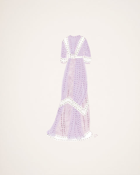 Dress #050.3: Edwardian evening gown in lilac and silver