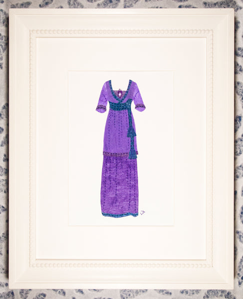 Dress #052.4: Edwardian dress in purple and blue