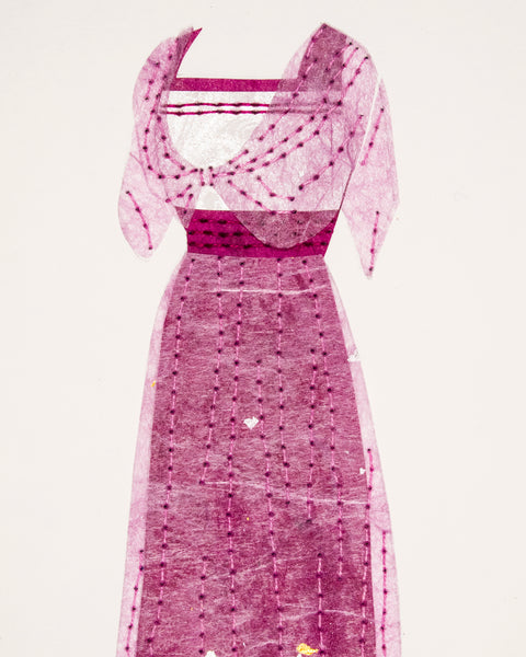Dress #054.4: Edwardian dress in mulberry. 2020