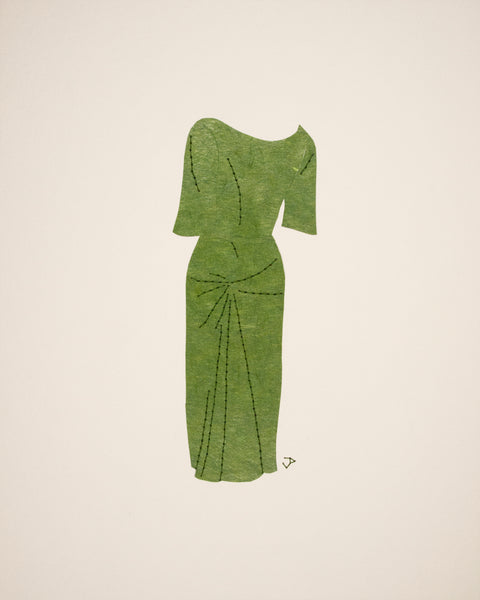 Dress #083: 1950s dress in green. 2019