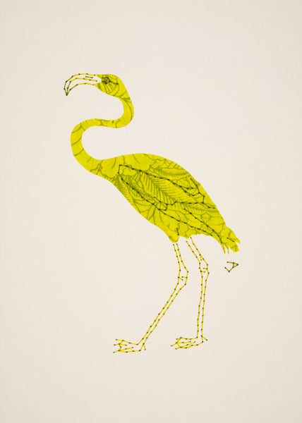 Flamingo in Lime Green