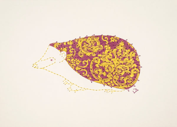 Hedgehog in Gold and Mauve
