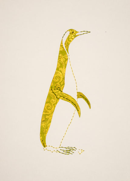Penguin in Gold & Chartreuse