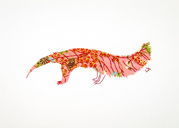 Anteater in Pink & Red Flowers