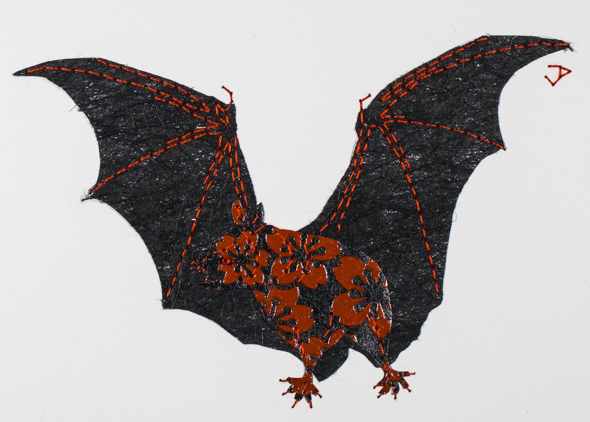 Vampire Bat in Black & Red