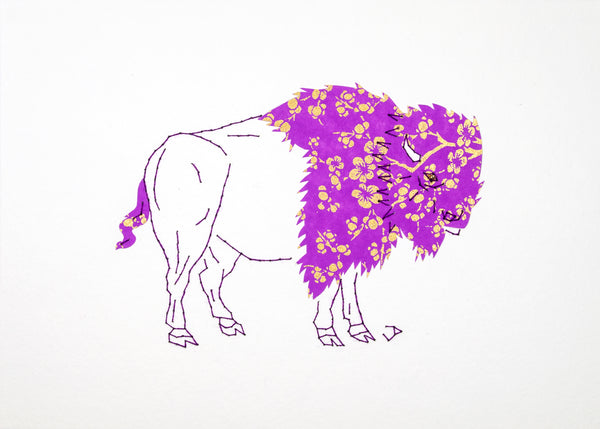 Bison in Purple & Gold