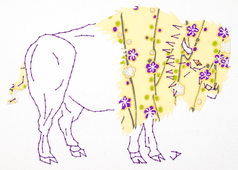 Bison in Purple & Pale Yellow
