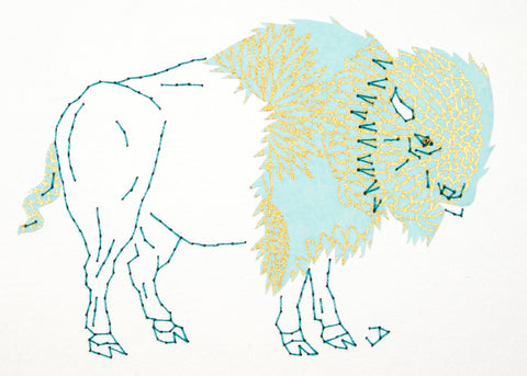 Bison in Gold & Tiffany Blue