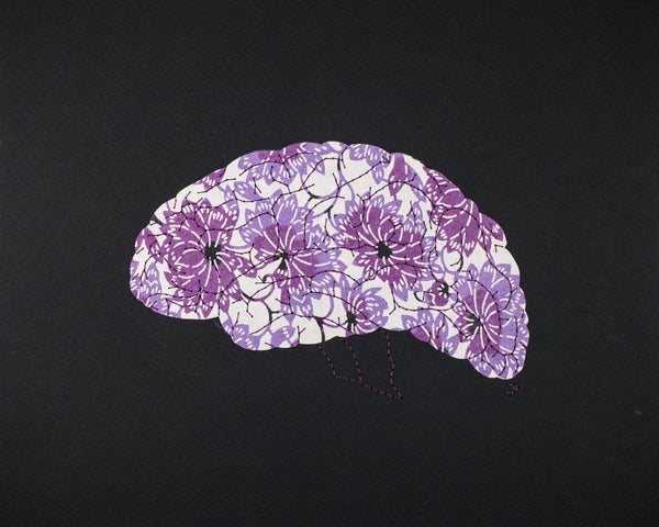 Brain in purple flowers