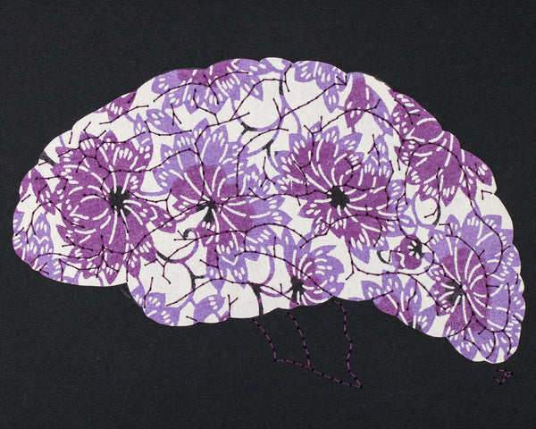 Brain in purple flowers