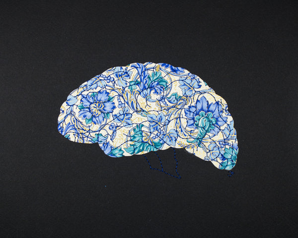 Brain in blue & gold Italian filigree