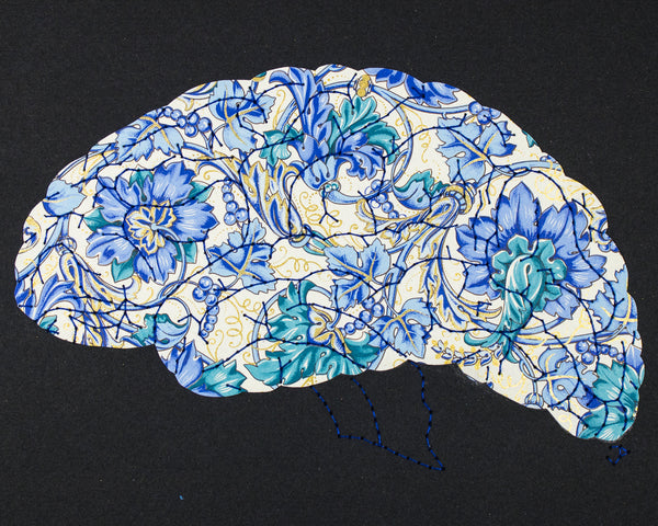 Brain in blue & gold Italian filigree