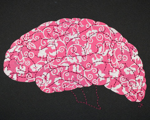 Brain in magenta & silver