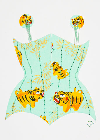 Burlesque Corset in Tiny Angry Tigers