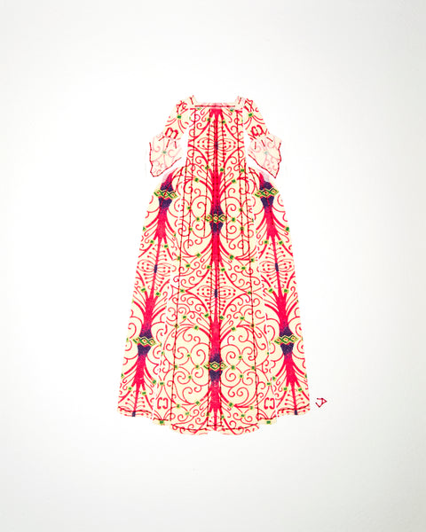 Dress #005: Robe à la française in pink and cream. 2014