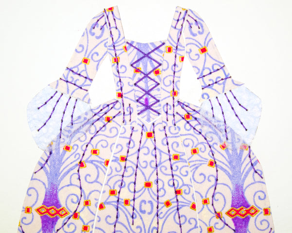 Dress #006: Robe à la française in periwinkle and pale purple. 2014