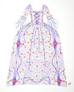 Dress #006: Robe à la française in periwinkle and pale purple. 2014