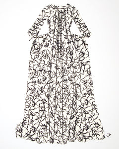 Dress #013: Robe à la française in black and white: back view. 2014