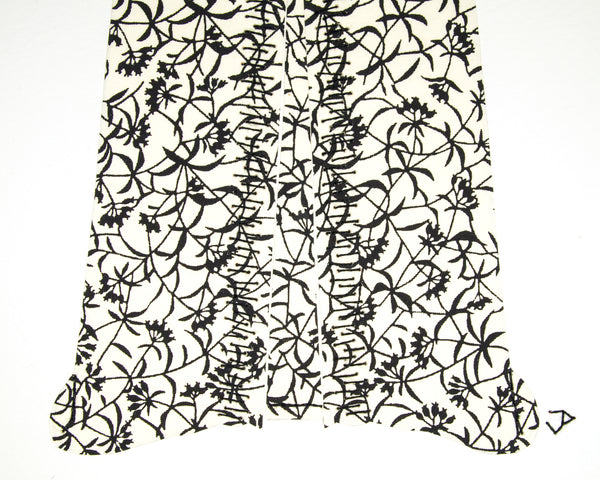Dress #014: Robe à la française in black and white: front view. 2014