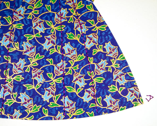 Dress #015: Victorian dress in blue flowers. 2014