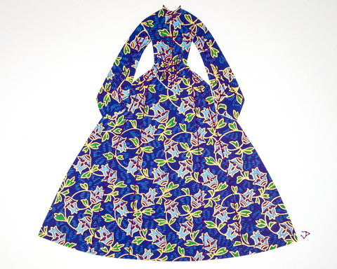 Dress #015: Victorian dress in blue flowers. 2014