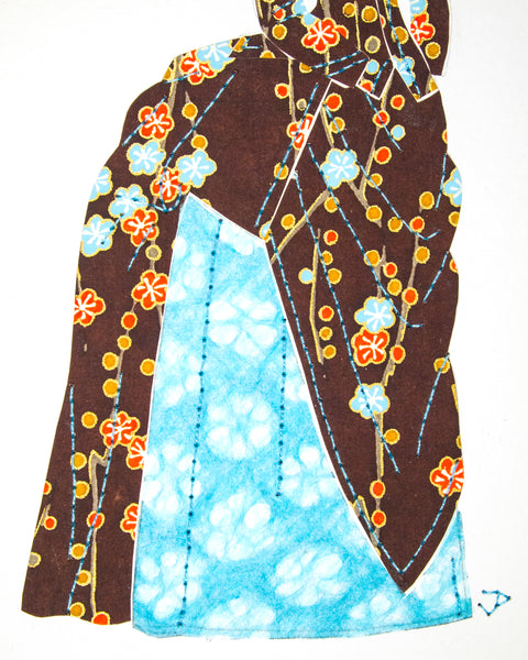 Dress #003: Victorian dress in brown and turquoise. 2014