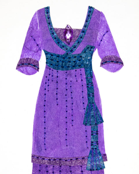 Dress #052.4: Edwardian dress in purple and blue