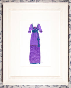 Dress #052.4: Edwardian dress in purple and blue