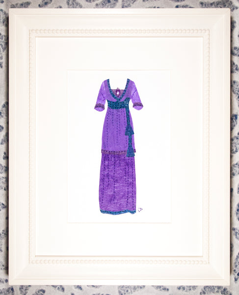 Dress #052.4: Edwardian dress in purple and blue