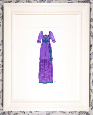 Dress #052.4: Edwardian dress in purple and blue