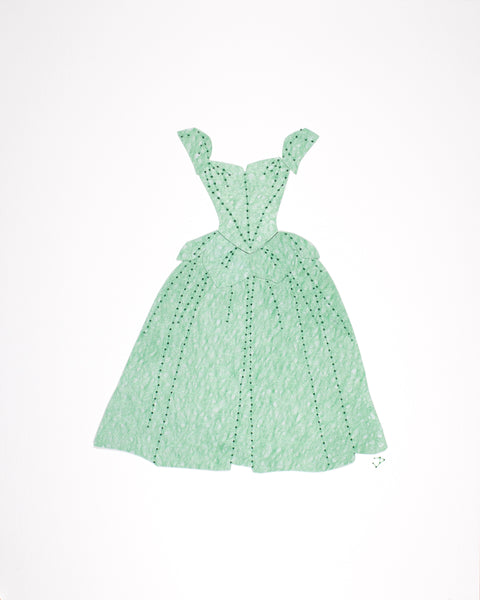Dress #055.2: Charles James ‘Petal’ cocktail dress in green