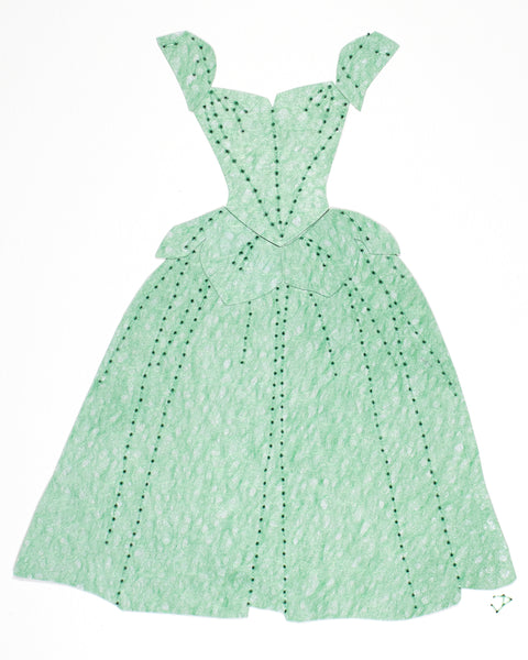 Dress #055.2: Charles James ‘Petal’ cocktail dress in green