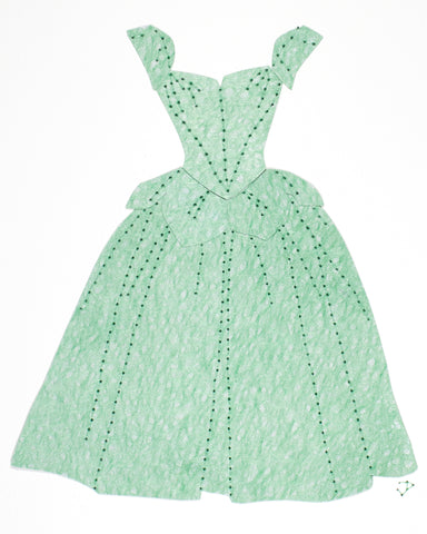 Dress #055.2: Charles James ‘Petal’ cocktail dress in green