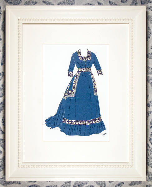Dress #059: Victorian dress in blue and cream