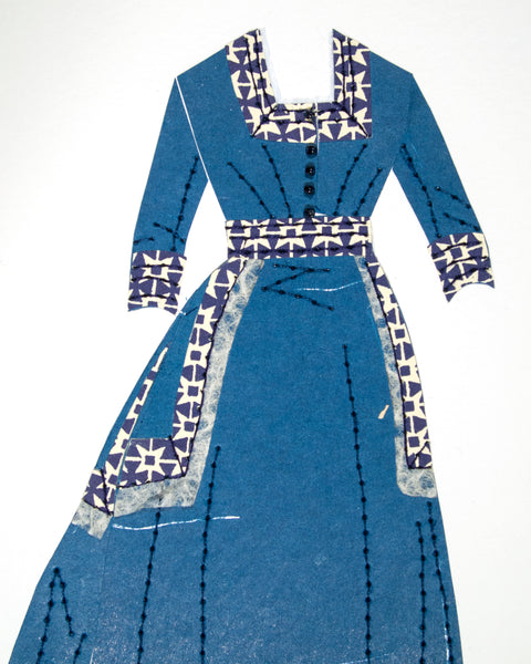 Dress #059: Victorian dress in blue and cream