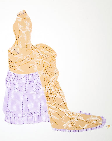 Dress #064: Victorian dress in mauve and beige