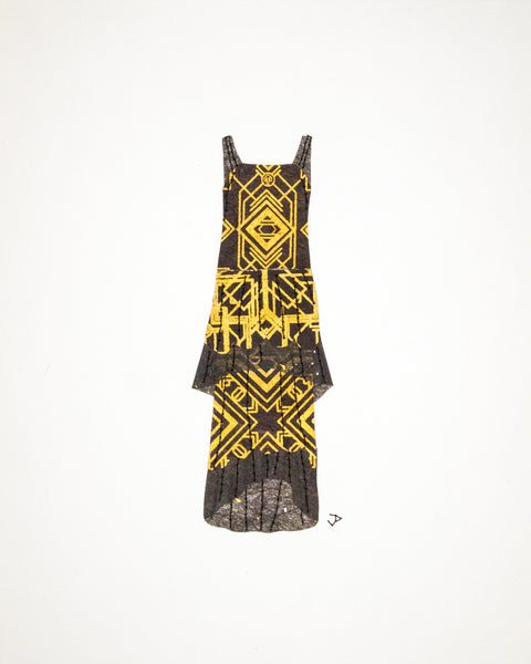 Dress #071.6: 1920s dress in black and gold