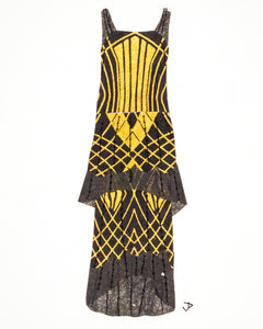 Dress #071.7: 1920s dress in black and gold