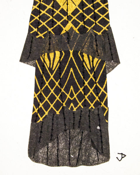 Dress #071.7: 1920s dress in black and gold