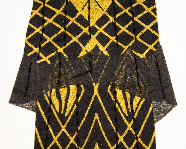 Dress #071.7: 1920s dress in black and gold