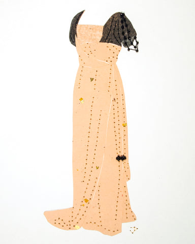 Dress #075: Edwardian dress in blush and black